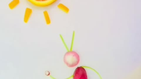 Super easy food Art/ made a simple decoration with orange 🍊 and radish #art # ideas