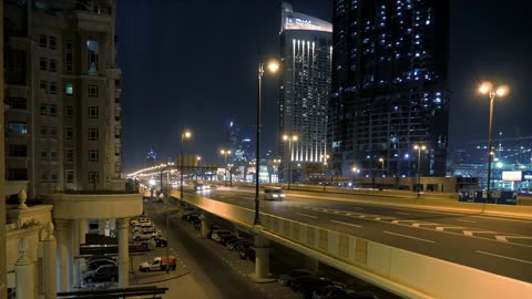 Street Traffic Cars City Night View Car 4K