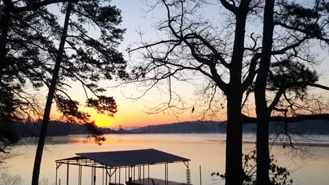 Real-Time Sunrise at Lake Hamilton, Hot Springs, Arkansas