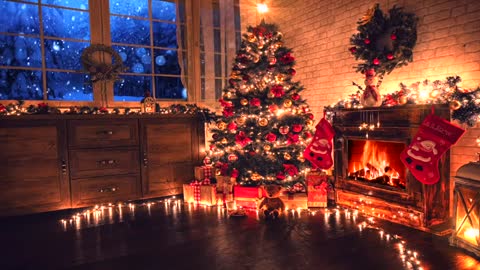 3 Hours of Relaxing Christmas Ambience with Music and Fireplace