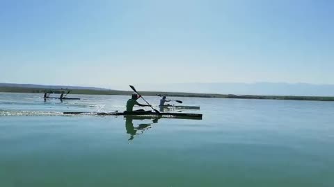 Rowing in nature, good weather