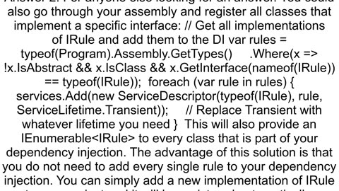 NET Core dependency injection gt Get all implementations of an interface