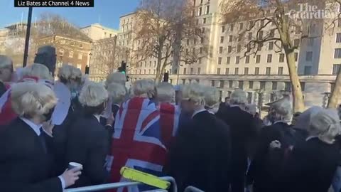 'My name is Boris'_ Johnson lookalikes stage lockdown party protest outside No 1