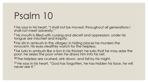 Psalm 10 Devotion