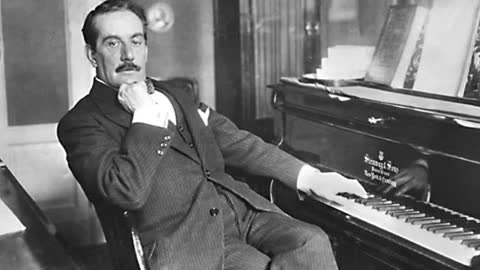 Puccini e sua moglie tengono un discorso nell'anno 1907 (in Italian)