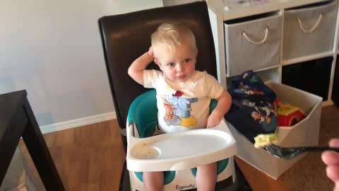 Cute baby has hilarious reaction to salad