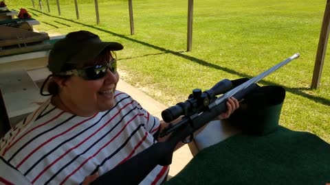 Laura dialing in the .450 Caliber Bayou Advanced Weapon