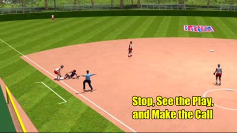 3 Umpires - Runner On 2B - Flyball To Outfield
