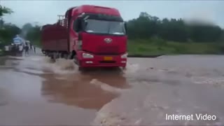 Truck driver deliberately crashes into levee to prevent flooding