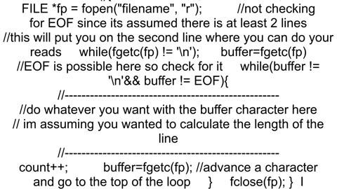 How to read a string file from second line in C