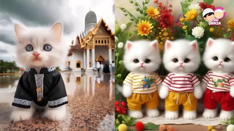 RAHMATUN LIL'ALAMEEN ANIMATED CATS SINGING | COLORFUL CATS VERSI HADROH SHOLAWAT KUCING | YouQaria😻