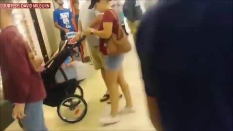 crazy mall fight hood brawl