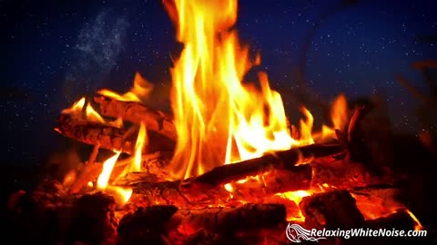 Campfire & River Night Ambience 10 Hours | Nature White Noise for Sleep, Studying or Relaxation