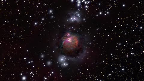 Flight through orion nebula in visible and infrared light