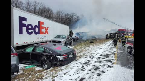 At least three dead following huge pileup on Pennsylvania highway