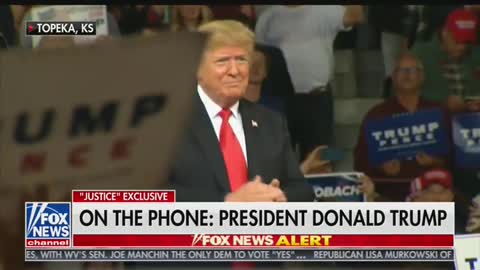 President Donald Trump speaking with Judge Jeanine Pirro about Kavanaugh's confirmation