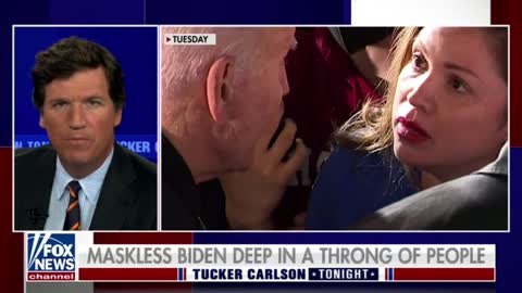 Tucker Carlson highlights how a maskless Biden spat on a woman during a Terry McAuliffe rally