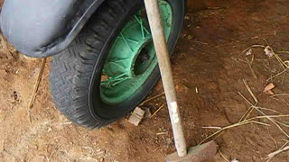 Fixing a Leaky Tire on the Model A