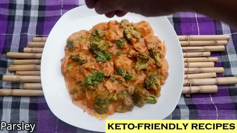 Keto Salmon in Tomatoes with Broccoli