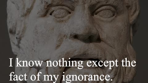 Socrates Quote - I know nothing except the fact of my ignorance...