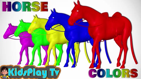 learn colors with horse animal colours for kids and Toddlers - kids play tv