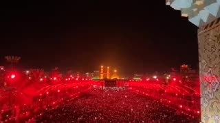 People at the shrine of Prophet Muhammad (pbuh) Grandson.