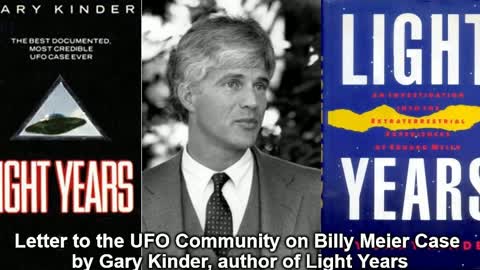 Letter to the UFO Community on Billy Meier Case by Gary Kinder, author of Light Years