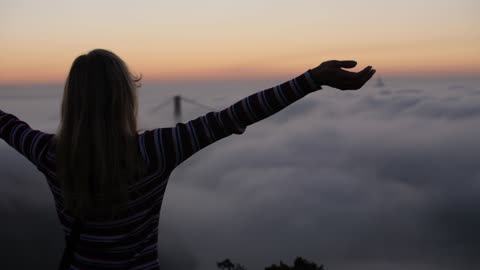 Enjoying the height and clouds