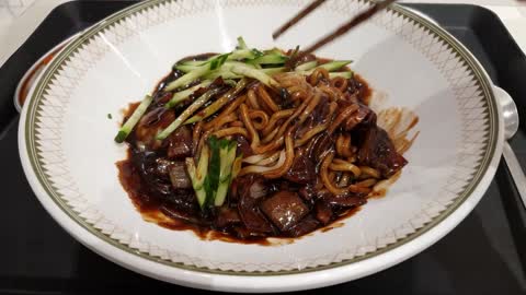 Jajangmyeon(Black-bean-sauce noodles)