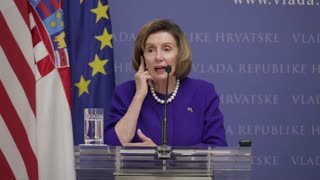 Nancy Pelosi holds a news conference with Croatian Prime Minister Andrej Plenkovic