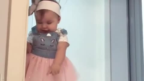 Adorable BABY GIRL is FLYING with balloons