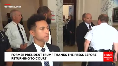 Trump Tells Reporters, 'Thank You Very Much,' Before Returning To Court From A Break