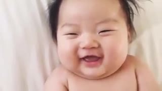 When baby laughing funny