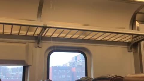 Water dripping from top of train