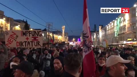 Einkesselung Kundgebung Linz 21.11.21