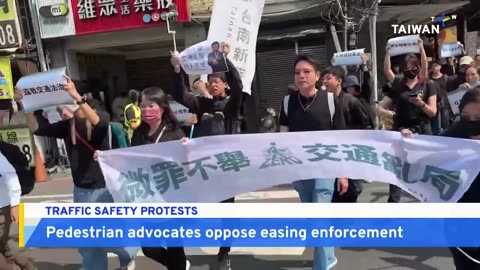Pedestrian Groups Protest Across Taiwan Against Relaxed Traffic Enforcement - TaiwanPlus News