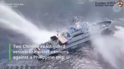 Philippines accuses China’s coast guard of damaging its vessel in the South China Sea