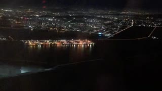 Flying over Korea at night