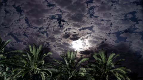 Super Cool Time Lapse Video of a Bright Moon Among Moving Clouds