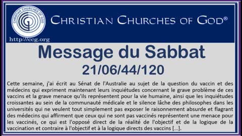 Message du Sabbat 21/06/44/120