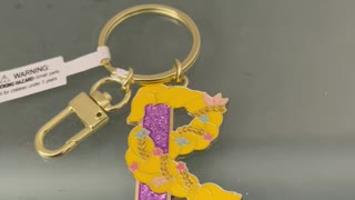 Disney Parks Letter Initial R Rapunzel Metal Keychain #shorts