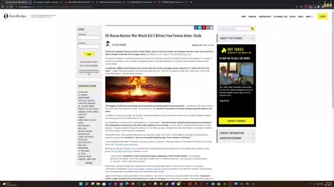 US-Russia Nuclear War Would Kill 5 Billion From Famine Alone: Study