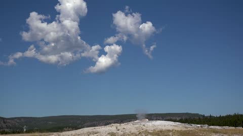Old Faithful Erupting at Yellowstone National Park in 2019
