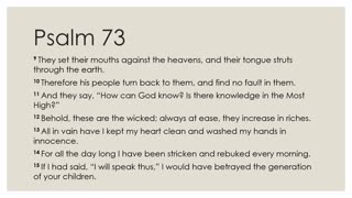 Psalm 73:1-15 Devotion