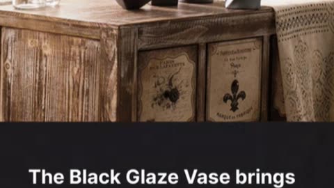 Luxe Haven - Black Glaze Vase