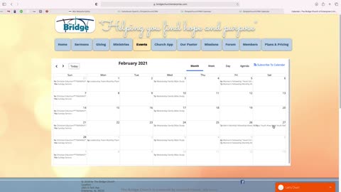 Simple Church CRM "Calendar " tutorial