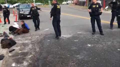 Shameful! Antifa uses a racial slur on a police officer