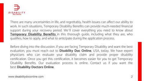 A Comprehensive Guide To Temporary Disability Benefits