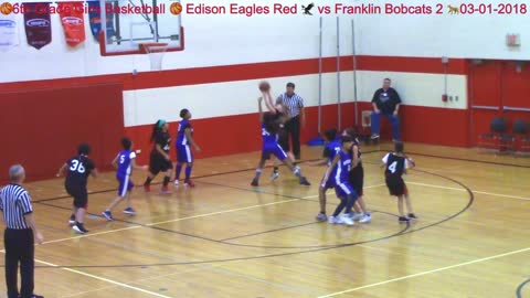 6th Grade Girls Basketball Edison Eagles Red vs Franklin Bobcats 2 03 01 2018