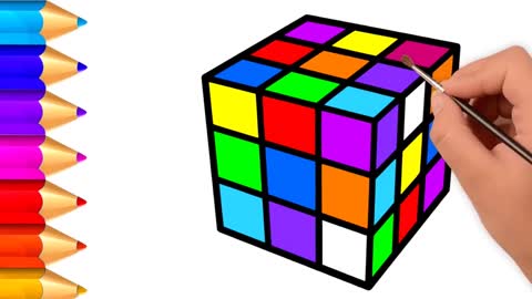 Drawing and Coloring for Kids - How to Draw Magic Cube